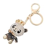 ibasenice Llavero Creativo Colgante de Panda Negro de Aleación de Zinc y Rhinestone, Diseño Elegante y Aspecto Impresionante para Regalar y Decorar
