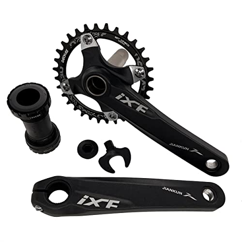 DECKAS 170mm Crankset, 104BCD 32T 34T 36T 38T Round Single Speed Narrow Wide Tooth Chainring and...