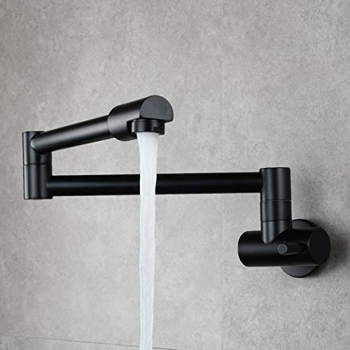 Robinet d'eau froide mural en laiton or brossé monotrou compact