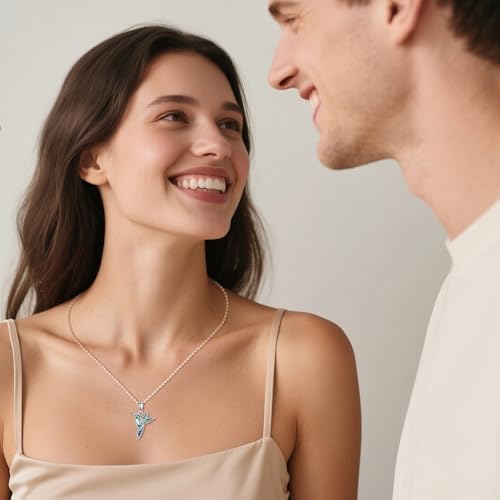 YFN 925 Sterling Silver Hummingbird/Cardinal/Cat Necklace for Women Animal Pendant with Adjustable 18"+2" Chain Jewelry Gift for Christmas, Valentine's Day, Mother's Day, Birthday-Gift Box Included3