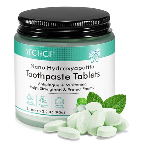 150 Toothpaste Tablets, Nano Hydroxyapatite Toothpaste, Chewable Toothpaste Tablet, Peppermint Flavored Strengthen Teeth, Clean Effectively, Protect Gums 150 Toothpaste Tablets, Nano Hydroxyapatite Toothpaste, Chewable Toothpaste Tablet, Peppermint Flavored Strengthen Teeth, Clean Effectively, Protect Gums