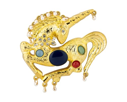 Broche de unicornio dorado para personalizar trajes sobrios al instante