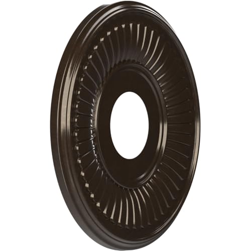 Image of Ekena Millwork CMP13BEERU Berkshire Thermoformed PVC Ceiling Medallion (Fits Canopies up to 5 3 /4 inch), 13 inchOD x 3 1 /2 inchID x 3 /4 inchP, Universal Metallic Rustic Mist
