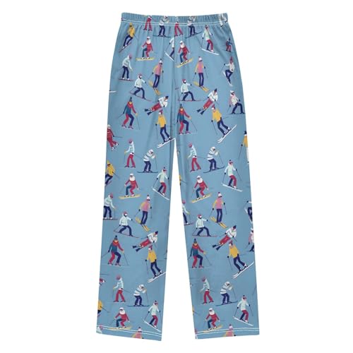 Pajama Pants Skiing Snowboarding Pattern Long Sleep Pants Lounge Bottoms2