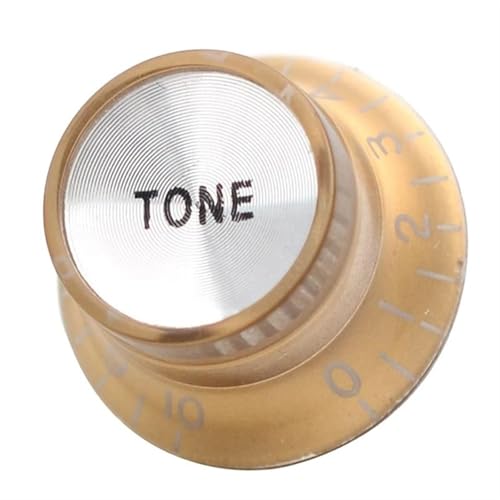 アクリルアルミ箔ボリュームトーンエレキギタースピードコントロールノブポテンショメータノブ LP/SG 用 ギターパーツ(Gold Tone)