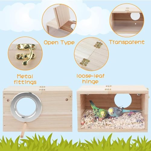 Nichoir pour perruches et boîte à oiseaux décorative pour perroquets