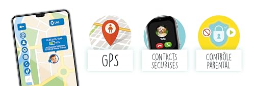 Montre Connectée Enfant avec Carte SIM Incluse – Appels, GPS, SOS, Vidéo, Étanche – Contrôle Parental Via Appli – 2 Bracelets – Dès 8 Ans – Prête à l’Emploi - BUKI Watch - FIB01 - France Uniquement
