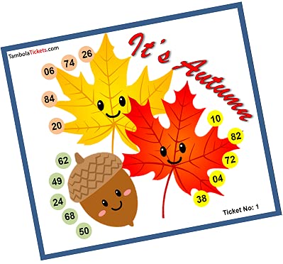 Autumn 2 Theme Bingo Housie tambola Tickets (Printed on Hard Sheet, Big Size Tickets, 64 Cards) (B099S15DFK) Amazon Price History, Amazon Price Tracker