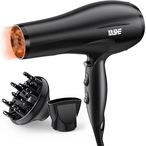 Yashe Hd-8009bf Secador De Pelo Profesional, Secador De Pelo Iónico De Salón De 2400w Con Difusor Y Boquilla, Secado Rápido Con 2 Velocidades, 3 Ajustes De Calor Y Botón De Frío Yashe Hd-8009bf Secador De Pelo Profesional, Secador De Pelo Iónico De Salón De 2400w Con Difusor Y Boquilla, Secado Rápido Con 2 Velocidades, 3 Ajustes De Calor Y Botón De Frío