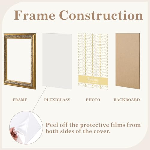 Image of VIOLABBEY 16x20 Gold Frame 2Pack, Vintage Poster Picture Photo Frames Ornate without Mat for Wall Hanging