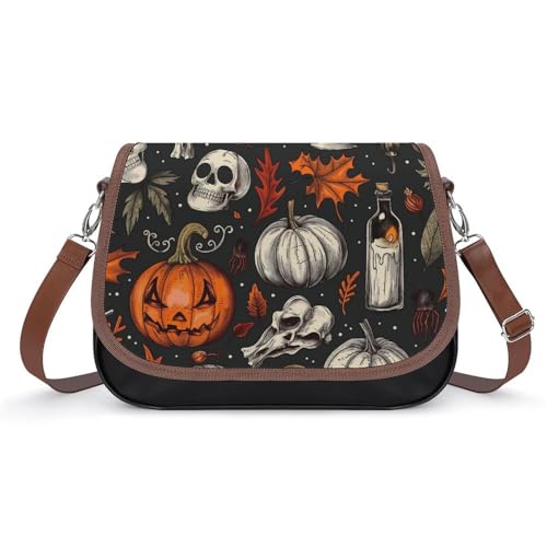 Sacoche en cuir Happy Halloween le sac messager idéal pour vos sorties d'automne