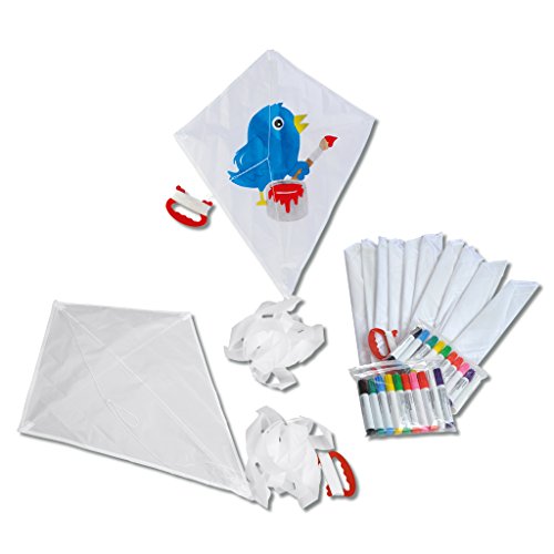 Drachen für Kinder, 10er Set, weiß, inkl. 20 Textilmalstifte | Wiemann Lehrmittel