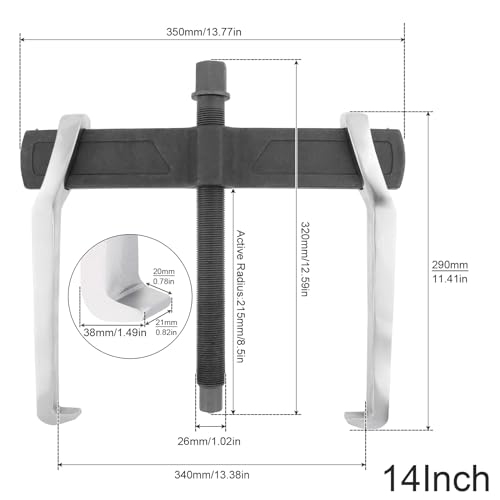 image for ChgImposs 14 Inch 2-Jaw Gear Puller, Adjustable CR-V Bearing Puller Ge
