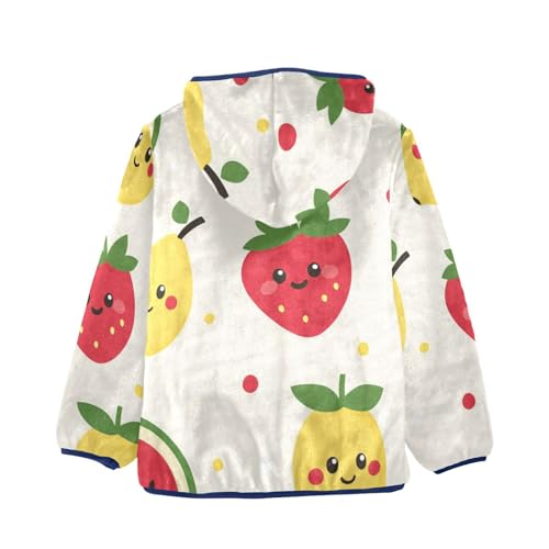 Cute Fruit Girls Fleece Jacket Girls Fall Jacket Girls Zip Up Hoodie Girls Sherpa Jacket 2-10T2