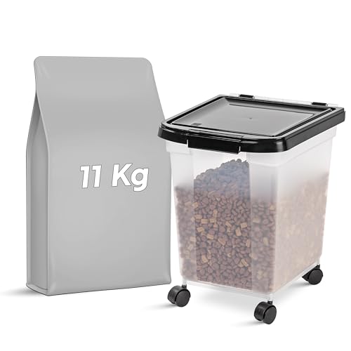 IRIS USA Dog Food Storage Container, Up to 25 lbs, Black, Made in USA