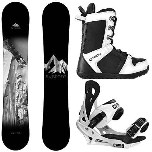 System Timeless and Summit Complete Men's Snowboard Package New (163 cm Wide,...