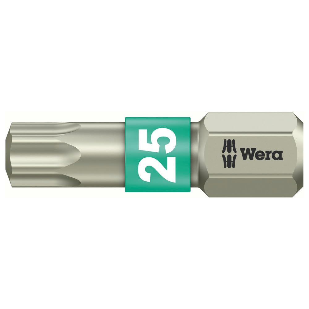 Wera Colour 3867/1 Ts Torx Tx Torsion Stainless Steel Insert Bit 25Mm Wer071030 Size 8