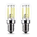 Ampoule E14 3W 24V DC pour Portail, Blanc Froid 6000K, 250LM, Remplace Incandescence E14 25 Watt, DC 12V-24V E14 Petite LED Lampe pour Porte de Garage, non-dimmable, lot de 2