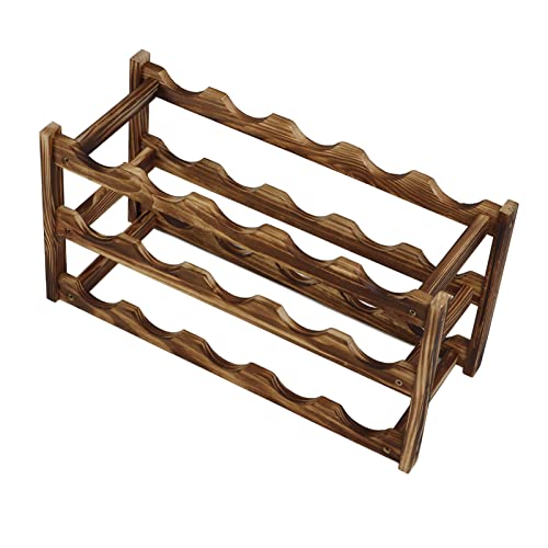 Soporte para botellas de vino de madera de 3 capas 15 botellas miniatura 6