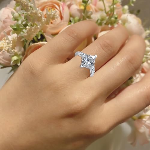 Moissanite Engagement Rings Set 2CT-4CT 925 Sterling Silver/10K Gold Anniversary Promise Diamond Ring Customizable Gold Rose Gold Women Jewelry Gifts for Mother Wife2