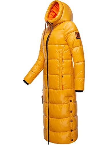 Navahoo Damen warmer Winter Steppmantel mit Kapuze Schmuseengel Yellow Gr. L