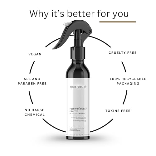 Image of FOLLIWISE Scalp Detox Hair Growth Spray | Reduces Hair Fall, Strengthens Roots & Strands | Sweat Control & Buildup Removal | Rosemary, Niacinamide, Neem & Peppermint | 100ml | All Hair Types