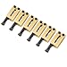 Musiclily Ultra 10.5mm Modern Brass Guitar Offset Bridge Saddles for Fender American Strat Tele Style Electric Guitar, Gold (Set of 6)