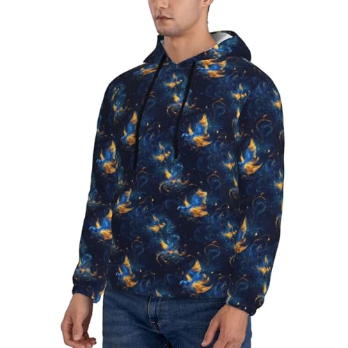 Hoodies For Men - Starry Blue Bird Print Long Sleeve Casual Men'S Hoodies & Sweatshirts Pullover With Pocket3