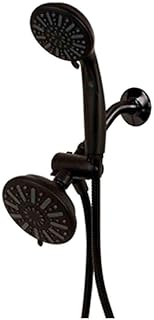 6-Spray 5 in. Dual Wall Mount Fixed and Handheld Shower Head 1.8 GPM in Matte Black 8469200HC