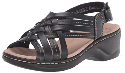 Clarks Women's Lexi Carmen Sandal, Navy Leather, 90 M US