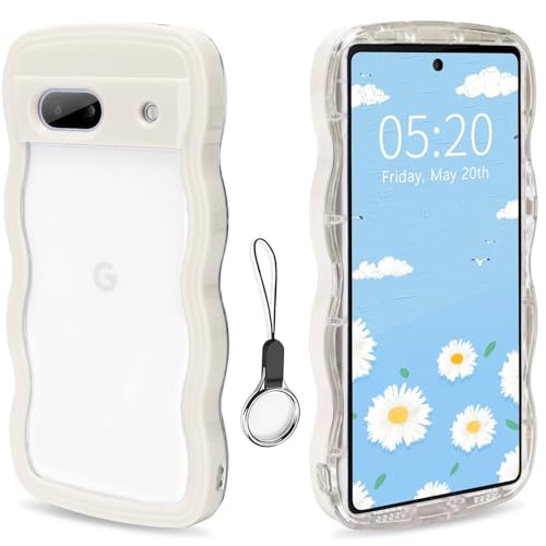 Google Pixel 7ケース 可愛い 透明ソフト TPU ケース QAZWERT グーグル ピクセル7【ストラップ1種付き】波状エッジ ソフトシェル ケースマツと感人気 韓国おしゃれケース スマホケース グーグルピクセル7ハイブリッドケース 耐衝撃性