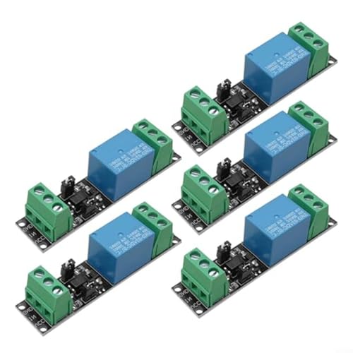 Alanmoship 5 módulos de relé de 3 V con aislamiento de acoplador optoacoplador, placa de interruptor de alimentación de 10 A, para Arduino para esp32 para esp8266 para proyectos Raspberry Pi, control