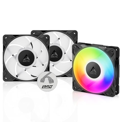 ARCTIC P12 Pro A-RGB (3 Stück) - Leistungsstarker Premium PC Lüfter, 120 mm PWM Case Fan mit Y-Kabelsplitter, 600–3000 rpm, 0 rpm