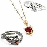 SZMLJH Goro Akechi Rings Necklace Anime Akira Kurus Cosplay Ring Fox Pendant Costume Props Accessories Jewelry (9685)