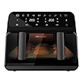 Cecotec Friggitrice ad Aria Cecofry Advance 9000 Window. Air Fryer 2200 W, Capacità 9 L, Dieta, Parete Divisoria Mobile 2 Cuvette 4,5 L, Doppia Temperatura 80-200 ° C, Finestra e Tecnologia Perfectcok