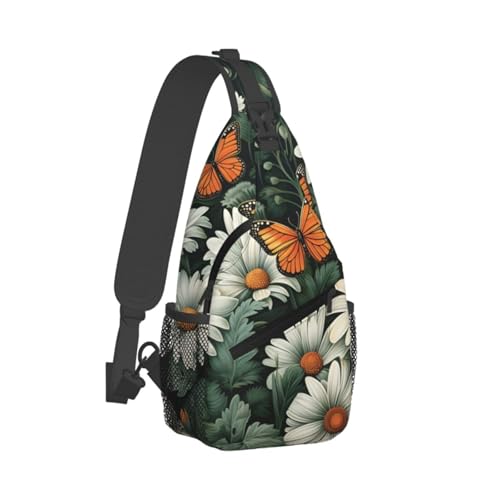 Morrales Sling con Estampado Flores para Viaje 15.3x7.2x3.5 in miniatura 2
