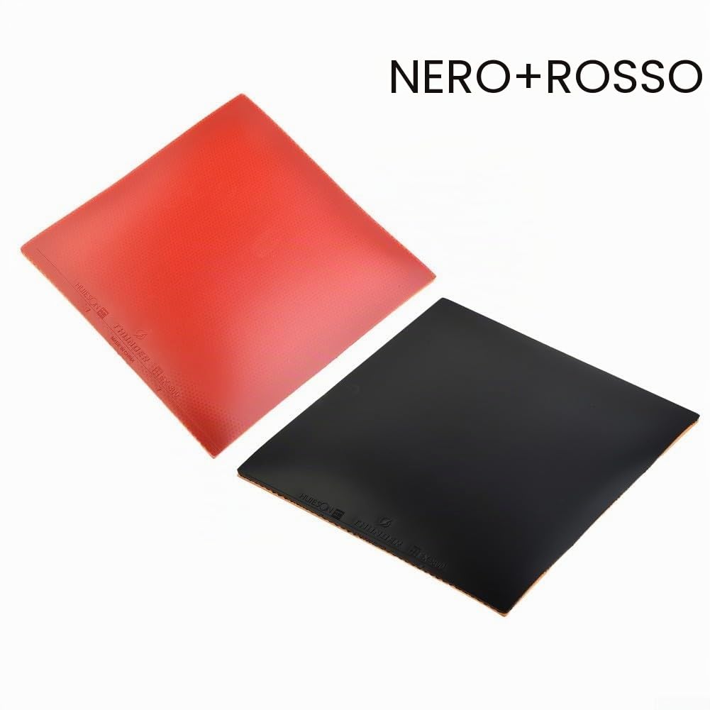 Gdfnmogo Spugna rigida in gomma professionale da ping pong, racchetta da ping pong, accessori per ping pong in gomma, spugna dura in gomma (nero + rosso)
