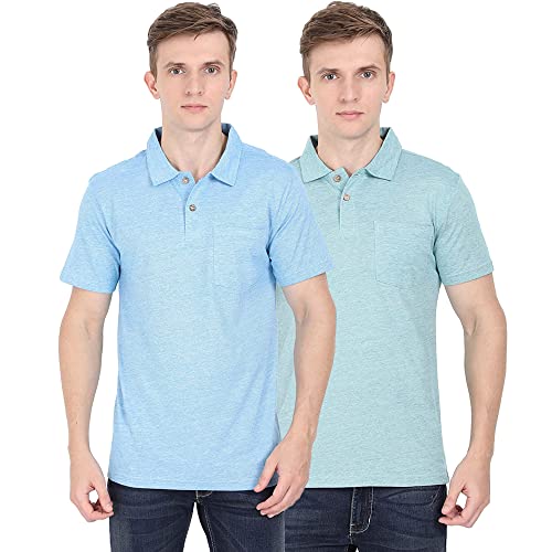 Image of ECOLINE Clothing Eco-Friendly Men's 50 /50 Blend Polo T-Shirt (Pack of 2)
