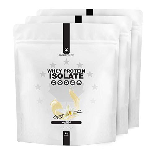 Canadian Protein 100% Whey Isolate 27g of Protein | 6 kg of Vanilla Flavoured Low Carb Keto Friendly Workout Recovery Drink | Protein Powder Rich in BCAA Amino Acids