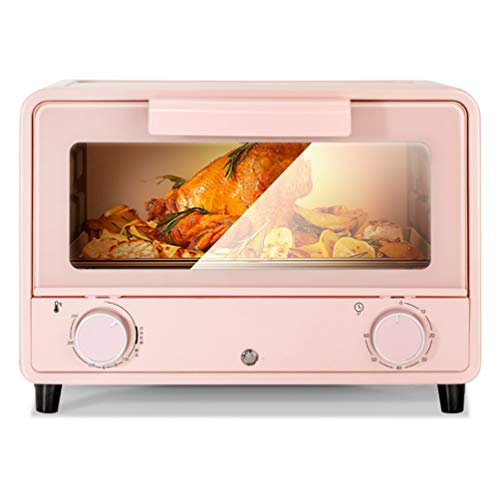 Preisvergleich Produktbild FUDIV Mini-Backofen Haushaltsbacken Elektrokleingerät Multifunktionales automatisches Kuchenbrot 13 Liter 750 Watt, rosa Temperaturregelung der oberen und unteren Rohre