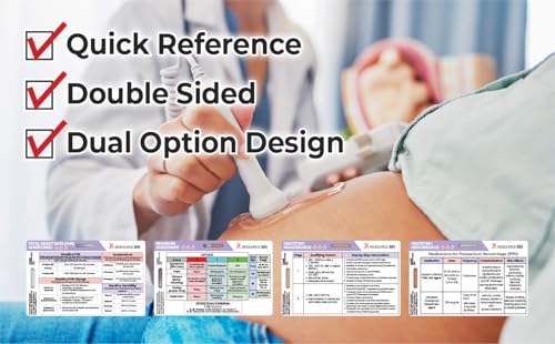 labor and delivery nurse badge buddy reference card bundle  labor and delivery postpartum newborn reference  fetal monitoring apgar nrp hemorrhage and newborn assessment