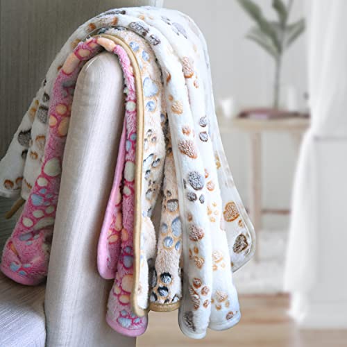 Kogsa Blankets For Dogs,3 Pack Dog Blankets For Medium Dogs,Washable Pet Blanket 41" X 31",Cute Paw Pattern,Soft Puppy Blankets Pet Throw Cover For Kennel Crate Bed,Small Large Dog Blanket #TOP6
