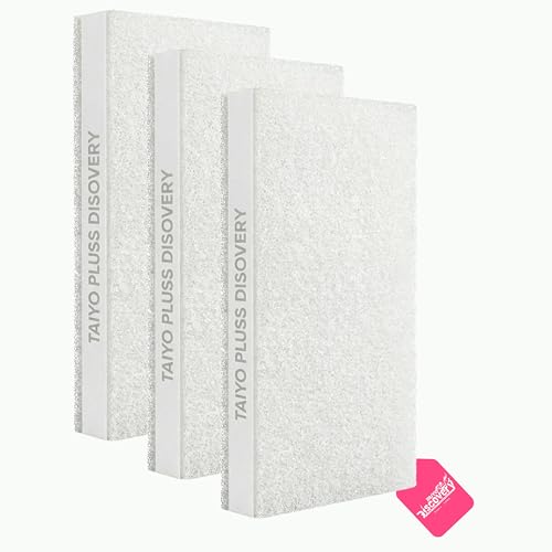 Image of Taiyo Pluss Discovery 6 in 1 Biochemical White Filter Sponge Set - 38 x 12 cm (3 Pcs) | Durable Fish Tank Felt Filter Wool Media | Mechanical & Biological Filtration for Top Aquarium & Pond Filters