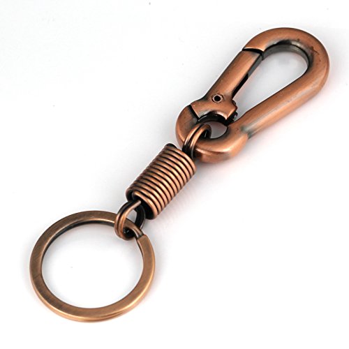 Image of maycom Retro Style Simple Strong Carabiner Shape Keychain Key Chain Ring Keyring Keyfob Key Holder (Copper)