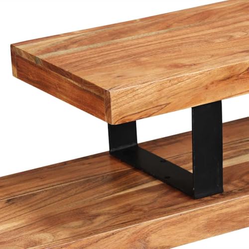 vidaXL Akazienholz Massiv TV Schrank Vintage-Look Fernsehtisch Fernsehschrank Lowboard TV Möbel Tisch Board Sideboard HiFi-Schrank