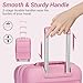 Kono Carry On Luggage 28 Inch Checked-Large Hard Shell Travel Trolley 4 Spinner Wheels Lightweight Polypropylene Suitcase with TSA Lock, Pink