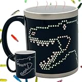 IllumiPeg Dinosaur T-Rex Heat Changing IllumiMug 11 oz Ceramic Coffee Mug featuring design created for Lite Brite toy Gift for Women, Men, Nostalgia gift, Cocoa Cup includes unique gift box