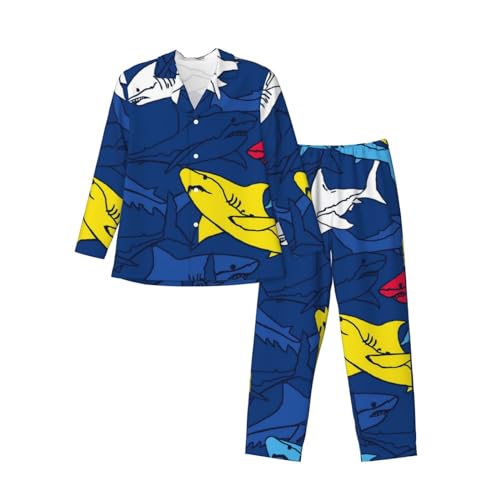 Men'S Pajama Set 2 Piece Loungewear Pjs, Long Sleeve With Pajama Pants-Colored Hearts