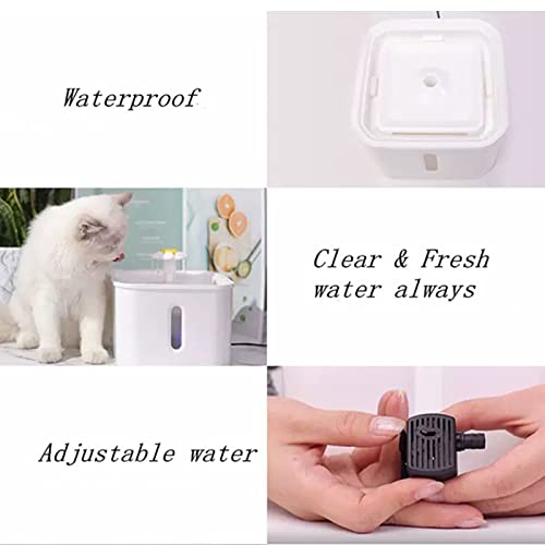 Fuente automática de agua para perros y gatos 2.5L blanca miniatura 7