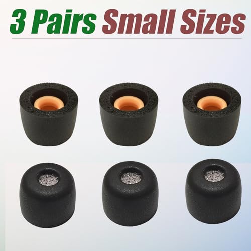 Image of Luckvan Memory Foam Eartips for Sony WF-1000XM5 Cotton Filter Earbuds Tips for WF-1000XM5 WF-1000XM4 fit in Case Small Ear Tips 3 Pairs Black